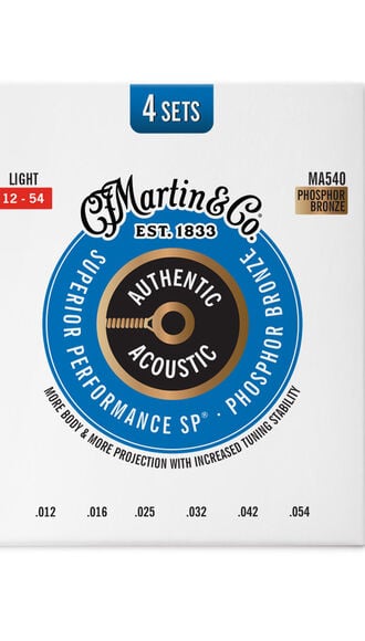Authentic Acoustic SP® Guitar Strings Phosphor Bronze 4 Pack